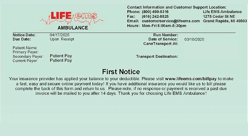 old billing statement